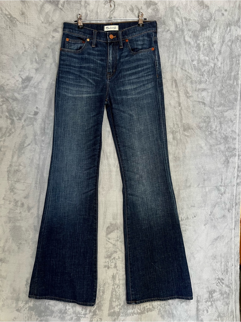 Madewell Flea Market Flare Jeans Blue Dark Wash Women's Size 27 C2558 Retro Boho